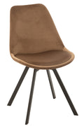 Set of 2 Helene chairs made of textile with metal feet in brown, dark brown or beige