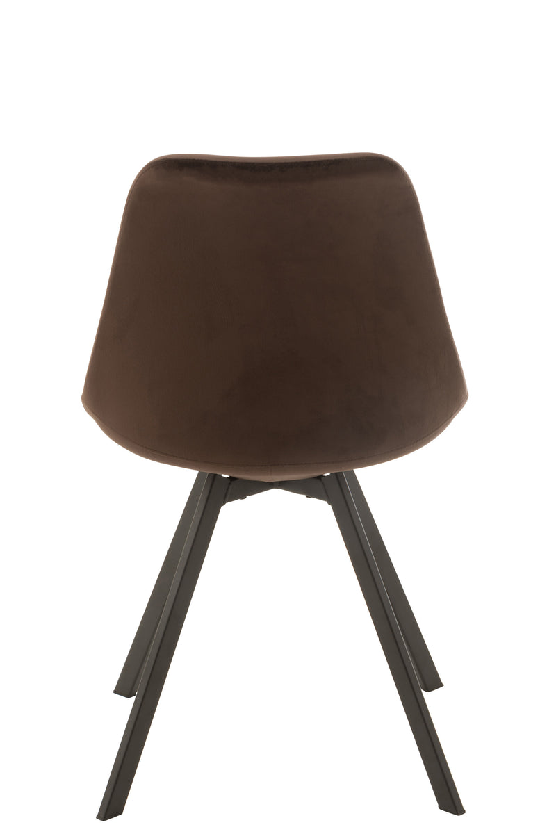 Set of 2 Helene chairs made of textile with metal feet in brown, dark brown or beige