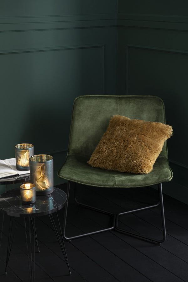 Set of 2 Isabel Exquisite lounge chairs in noble green with metal frame and textile cover