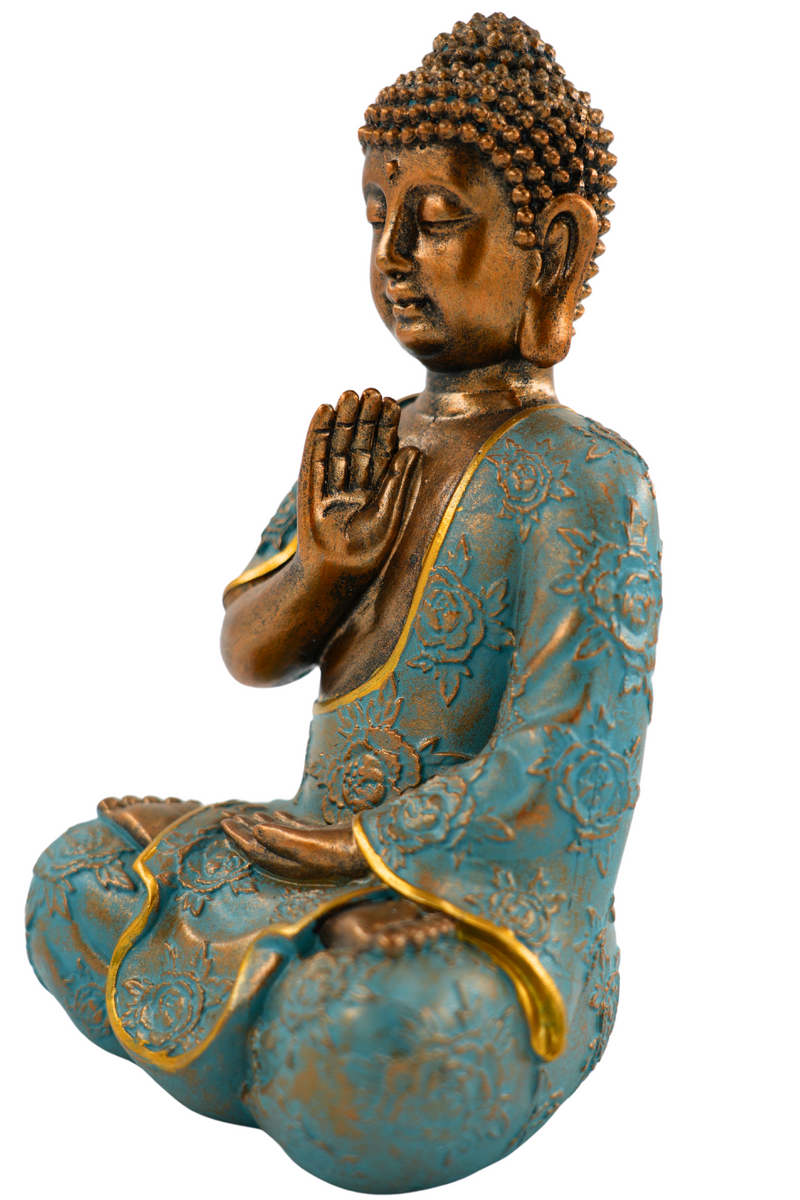 Dekorative Buddha Statue in Dhyana Mudra Meditationshaltung Höhe 23cm