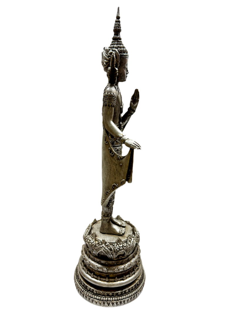 Elegantes 3er Set Stehende Buddha Statuen Höhe 43cm