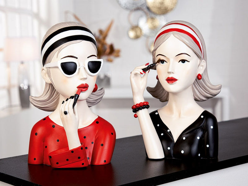 Poly Figure 'Lady' - Elegant lady with red lipstick and sunglasses