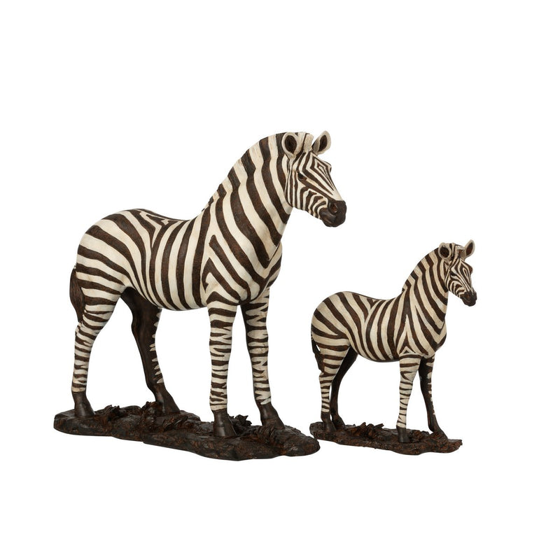Große Zebra-Skulptur – Polyresin, Weiß/Schwarz, 65 cm Länge