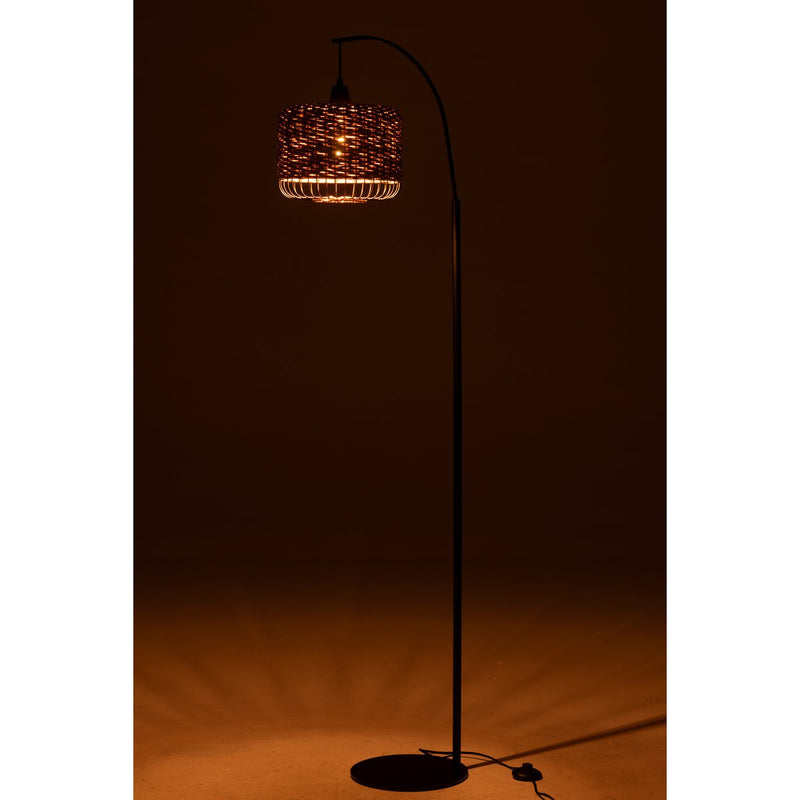 Floor lamp lantern made of metal in natural look