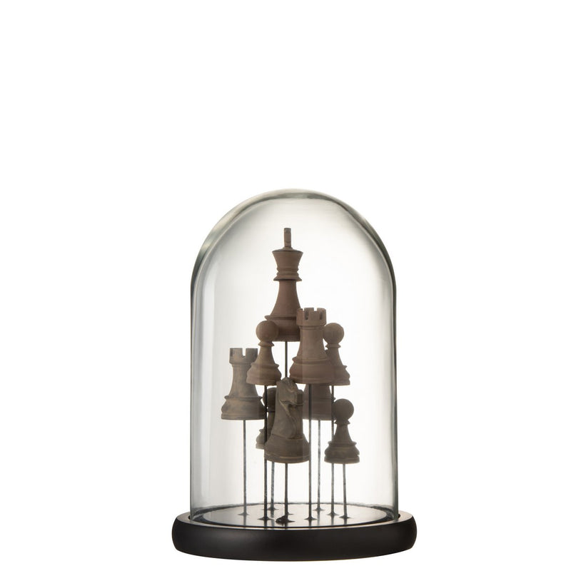 Decorative glass bell jar 'Bell Jar Chess'