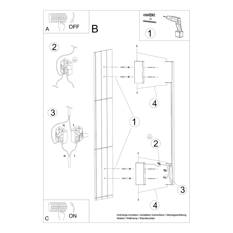 Wall light SAPPO M white 4000K