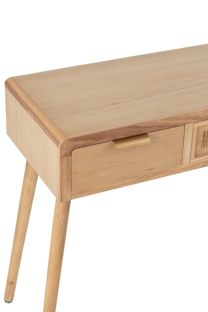 Console 2 drawers natural rattan wood - natural elegance for your home