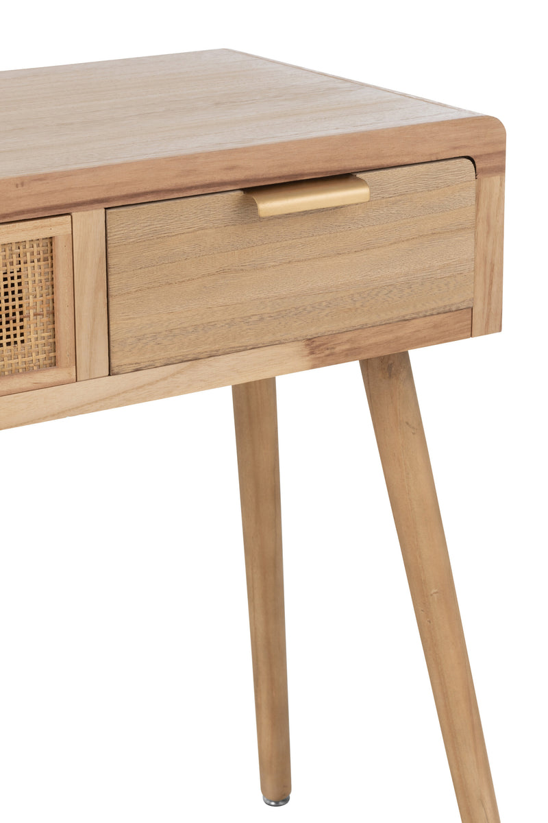 Console 2 drawers natural rattan wood - natural elegance for your home