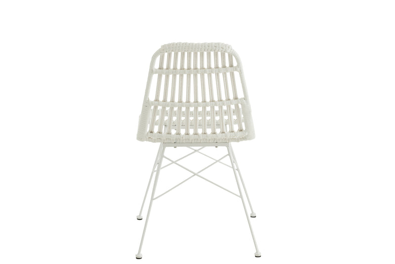 Set of 2 Rattan Chairs Rachel in White Elegant versatility for any room and garden 