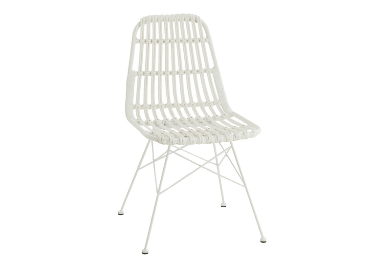 Set of 2 Rattan Chairs Rachel in White Elegant versatility for any room and garden 
