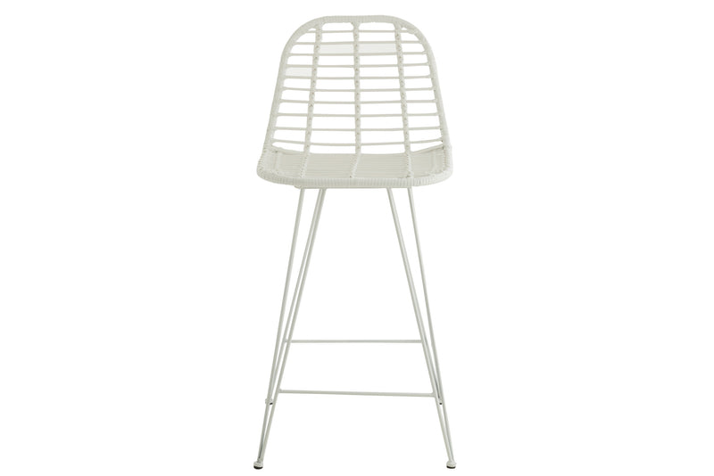 Set of 2 'Leonie' bar stools in white. The style highlight for your outdoor area 