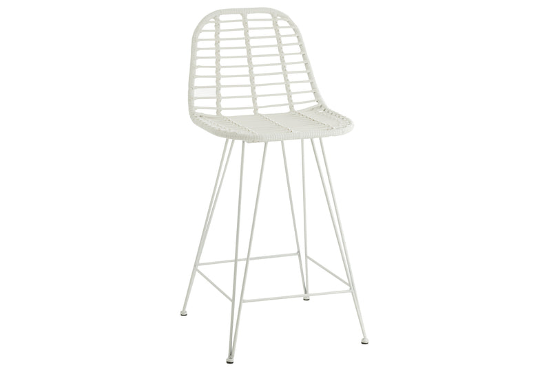 Set of 2 'Leonie' bar stools in white. The style highlight for your outdoor area 