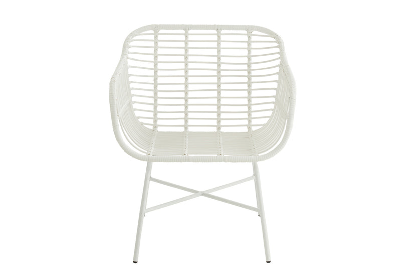 Set van 2 buitenstoelen 'Ellen' in wit Dubbel comfort en elegantie voor uw buitenruimte