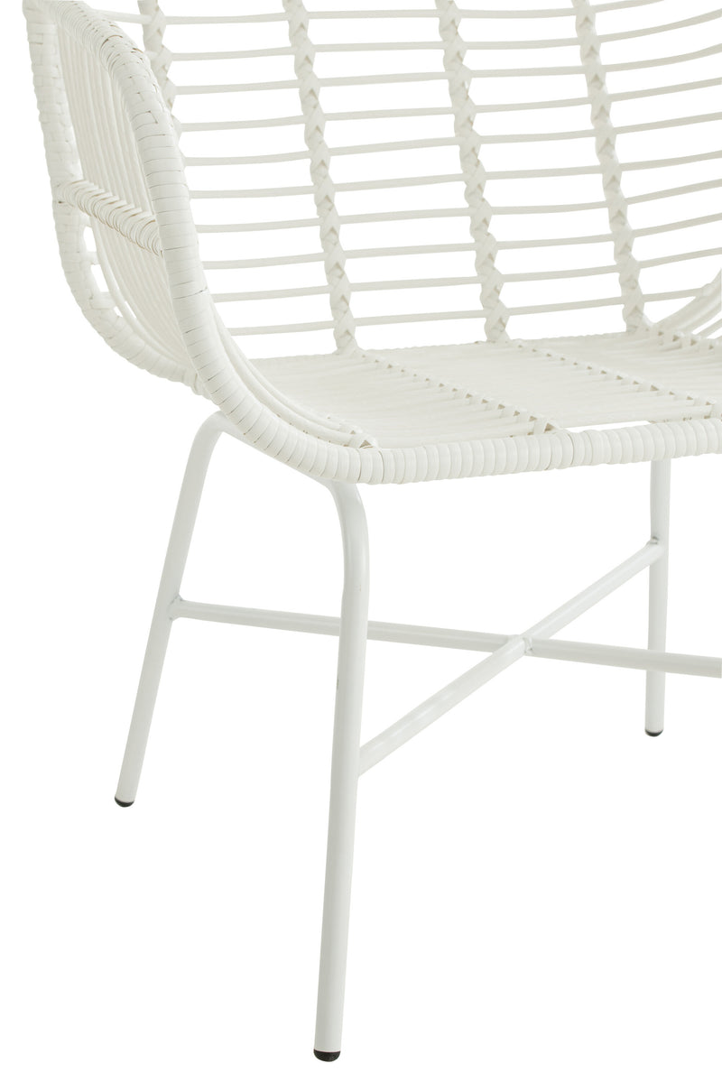 Set van 2 buitenstoelen 'Ellen' in wit Dubbel comfort en elegantie voor uw buitenruimte