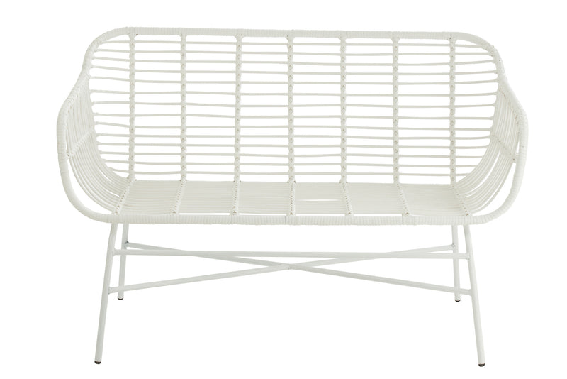 Bench 'Celeste' in white The perfect combination of style and stability for outdoor and indoor use 