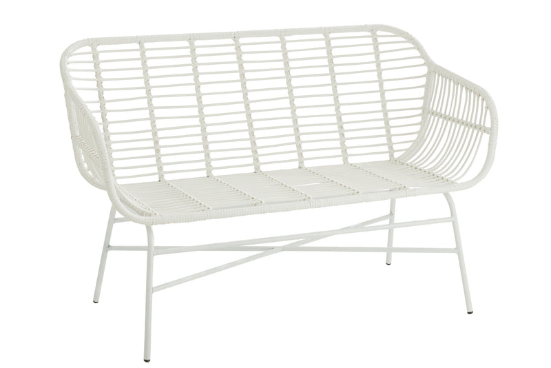 Bench 'Celeste' in white The perfect combination of style and stability for outdoor and indoor use 