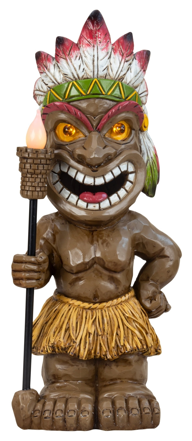 Hawaii Tiki figures set of 2 – funny decoration with guitar and cocktail 33.5 cm