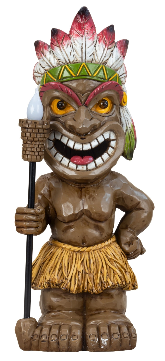 Hawaii Tiki figures set of 2 – funny decoration with guitar and cocktail 33.5 cm