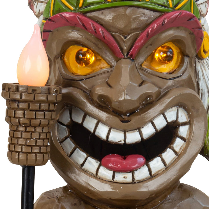 Hawaii Tiki figures set of 2 – funny decoration with guitar and cocktail 33.5 cm