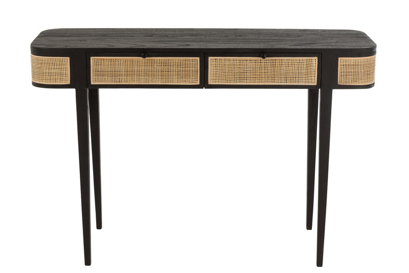 Exotic Console 'Molly' Black Wood &amp; Rattan - A classy statement for your home! 