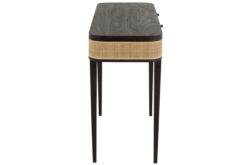 Exotic Console 'Molly' Black Wood &amp; Rattan - A classy statement for your home! 