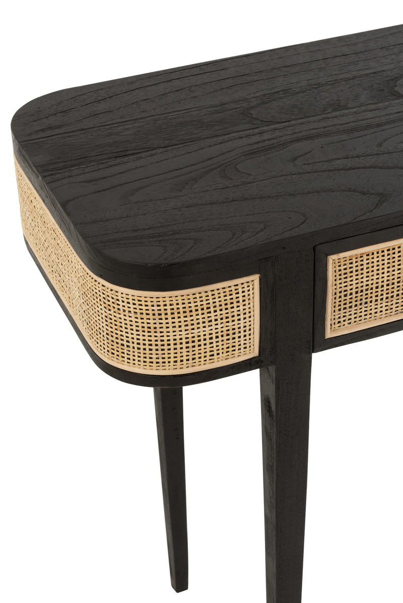 Exotic Console 'Molly' Black Wood &amp; Rattan - A classy statement for your home! 