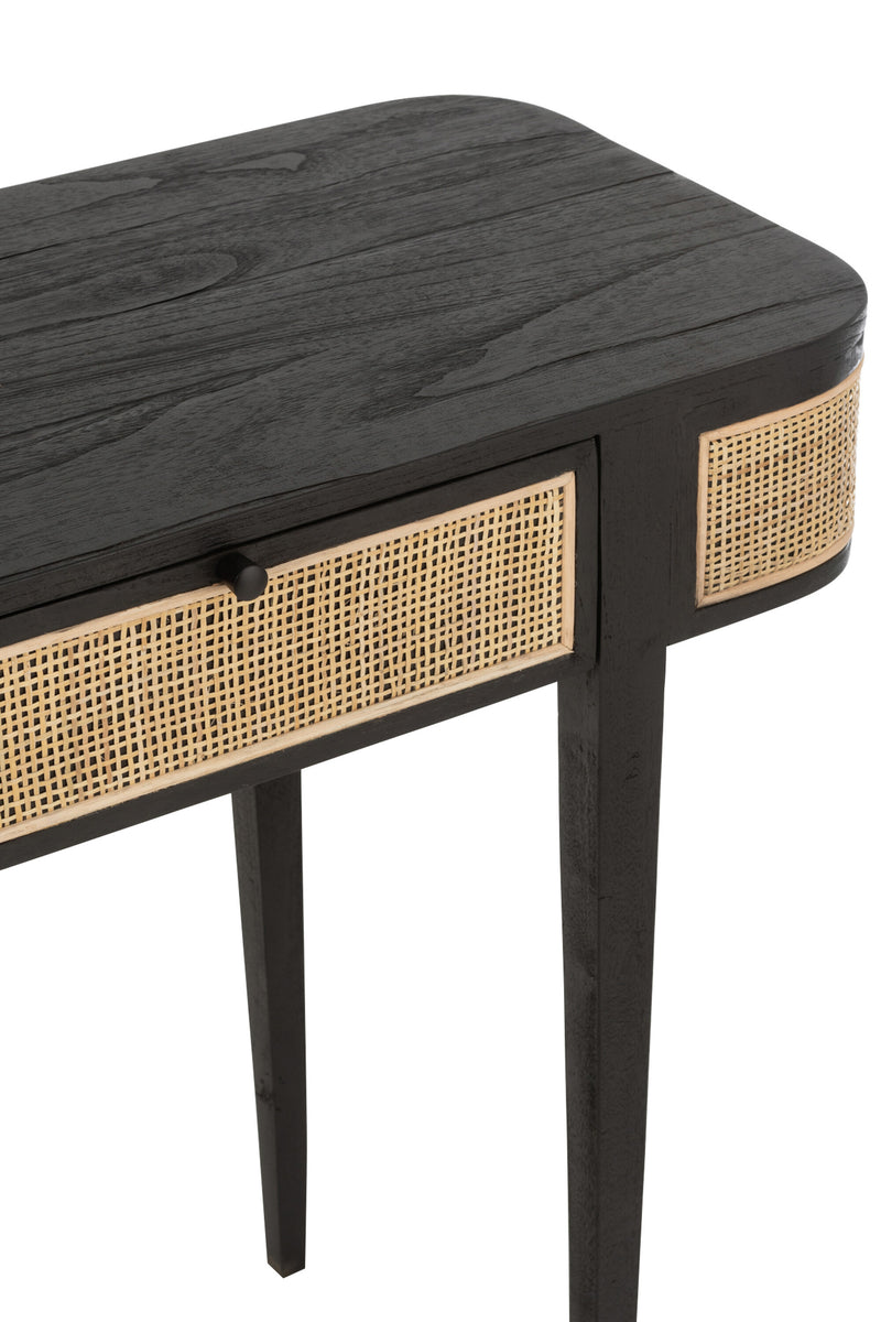 Exotic Console 'Molly' Black Wood &amp; Rattan - A classy statement for your home! 