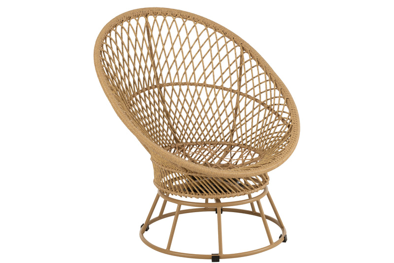 Elegant armchair Zayo Curve with cushions - A fusion of aluminum and rattan in beige or black 