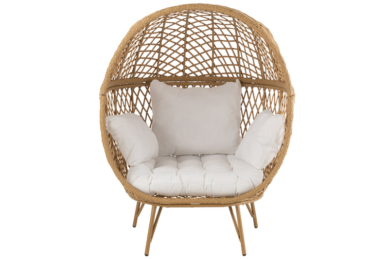 Eva loungestoel gemaakt van metaal en rotan Relaxte luxe voor buitengebruik 