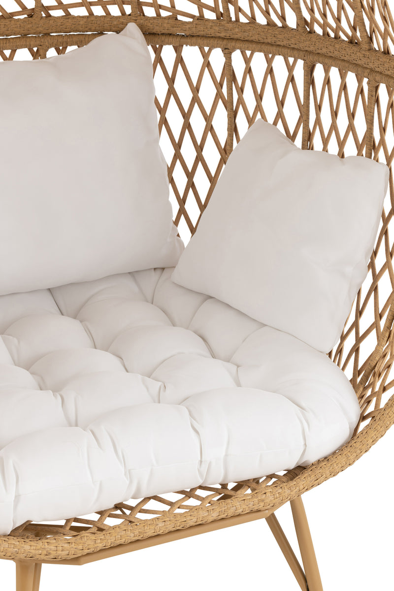 Eva loungestoel gemaakt van metaal en rotan Relaxte luxe voor buitengebruik 