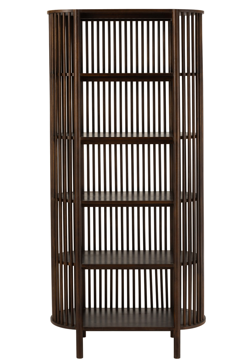 High-quality decorative shelf Conie - mango tree wood dark brown