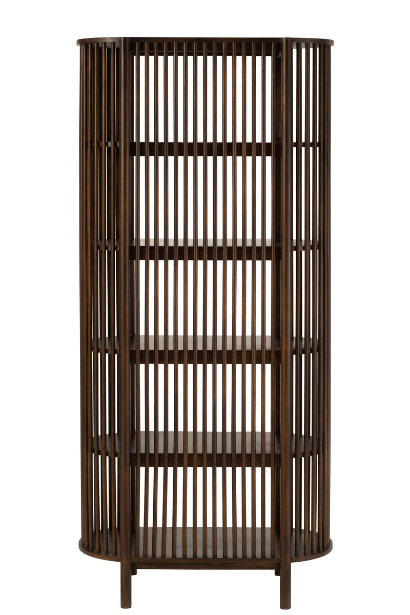 High-quality decorative shelf Conie - mango tree wood dark brown