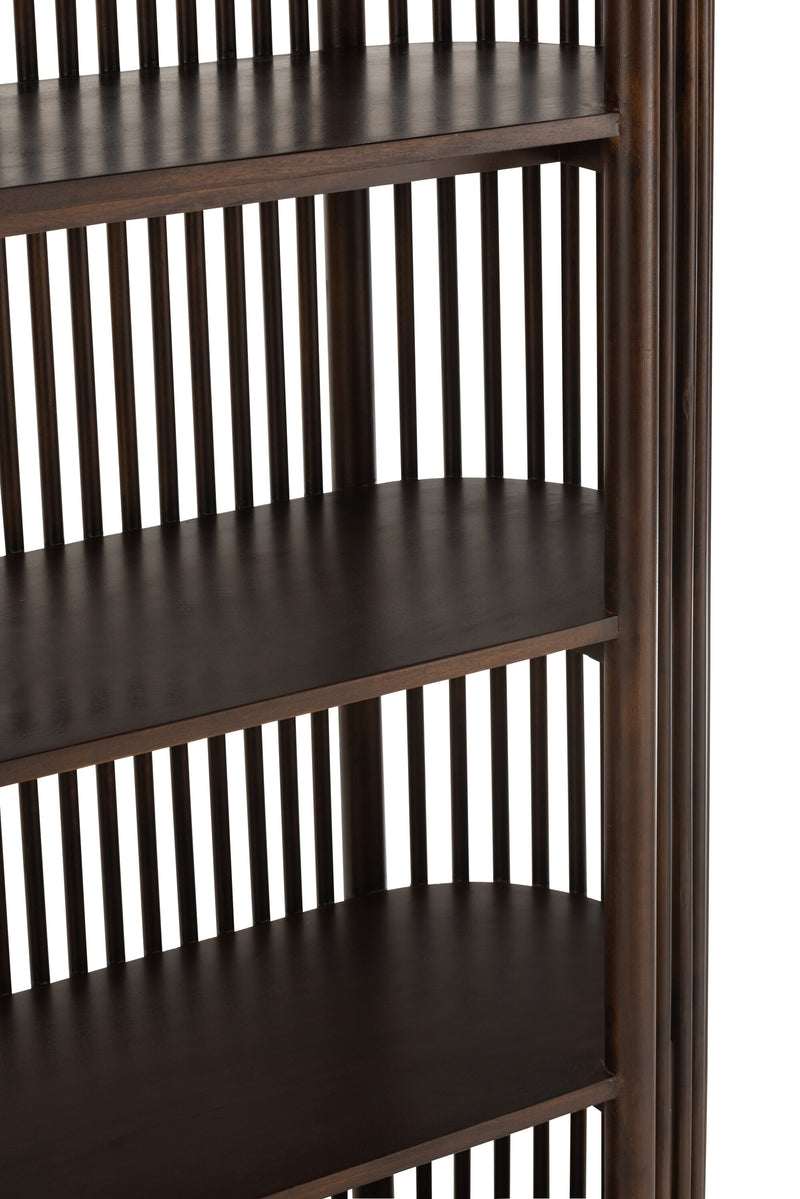 High-quality decorative shelf Conie - mango tree wood dark brown