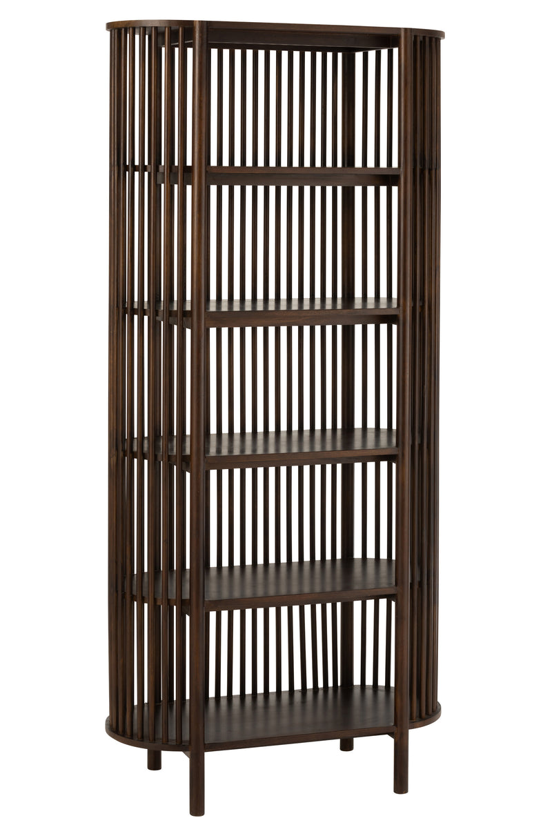 High-quality decorative shelf Conie - mango tree wood dark brown