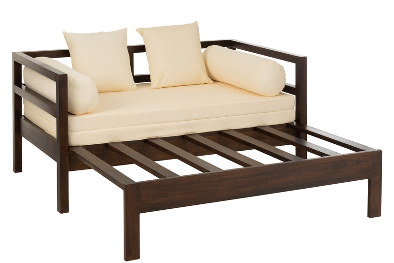 Verlängerbares Sessel Bett Conie mit Relaxfunktion - Mangobaum Dunkel Braun