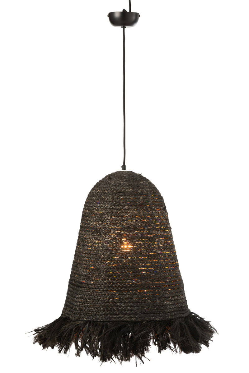Prachtige hanglamp Ozie gemaakt van bananenvezel - verkrijgbaar in zwart of naturel