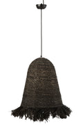 Exquisite hanging lamp Ozie made of banana fiber - available in black or natural tone