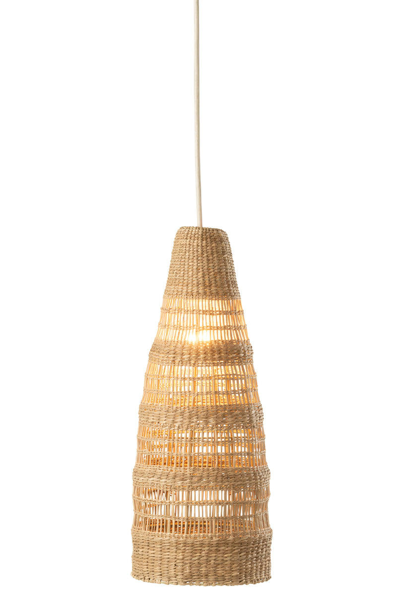 4er-Set stilvoller Lampenschirme Flasche – Seegras Design in Naturton