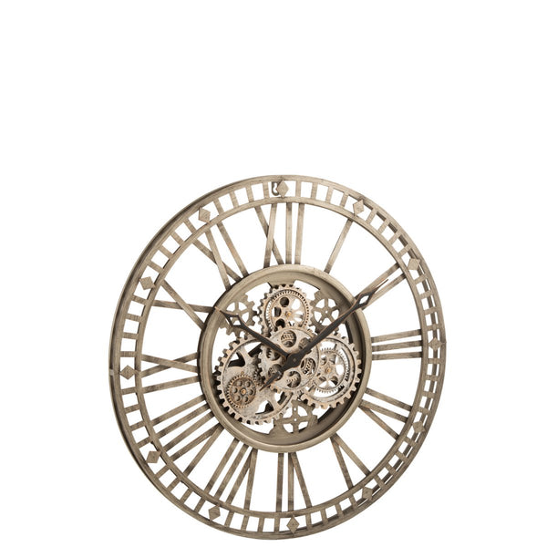 Radars Uhr mit römischen Ziffern – Metall, Grau – Ø 60 cm