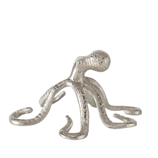 Dekofigur Octopus Silber Glänzend aus Aluminium