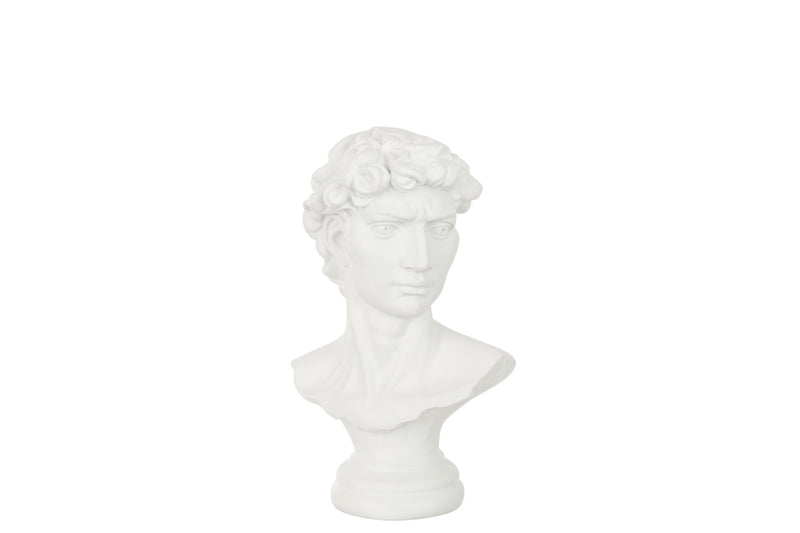 Set of 2 Bust David Timeless elegance in white polyresin