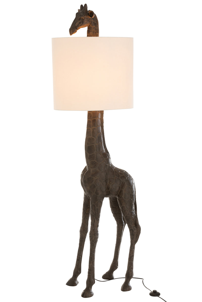 Giraffe lamp - polyresin - dark brown