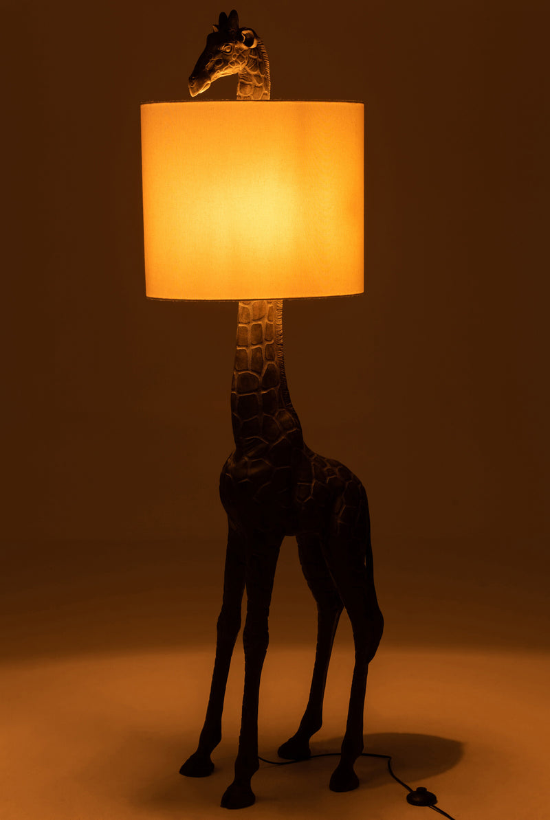 Giraffe lamp - polyresin - dark brown