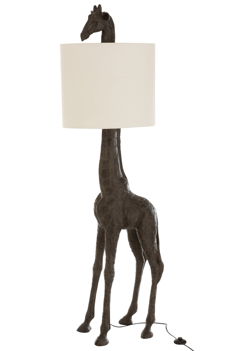 Lampe Giraffe - Polyresin - Dunkelbraun