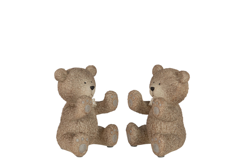 Teddy bookends set in light brown