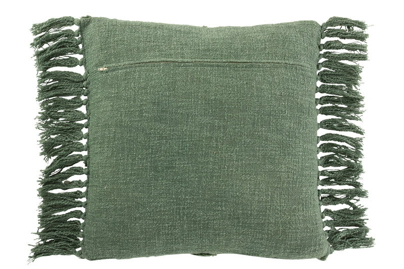 Set of 4 checked cushions in dark green - cotton/polyester for elegance and comfort