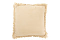 Set of 4 cushions with fringes - luxurious velor in beige, ocher or orange