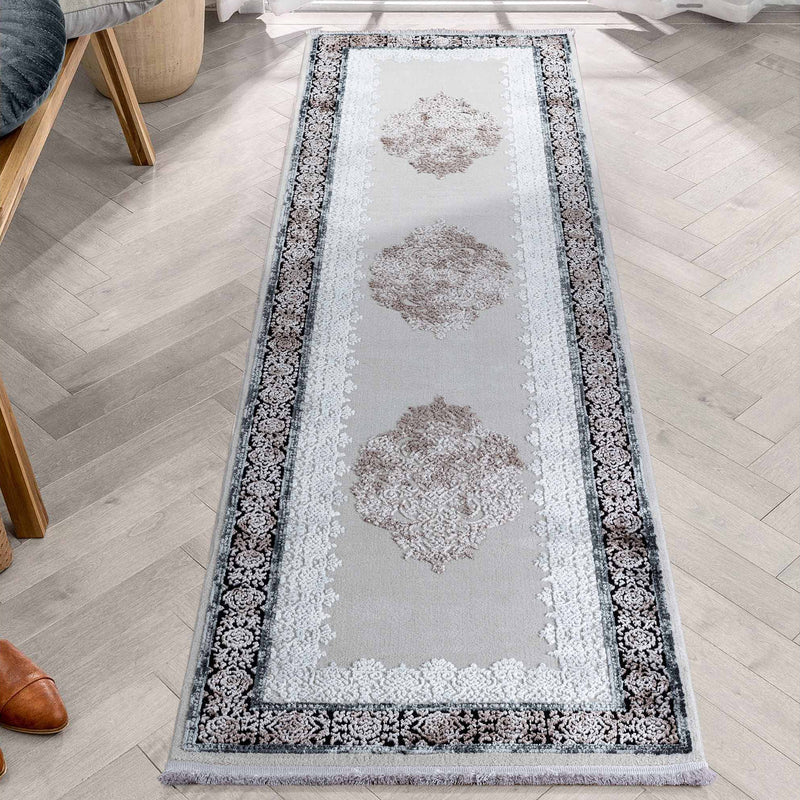 Sehrazat Premium Glory 240 Collectie Bruin - Premium designtapijt met 3D-effect