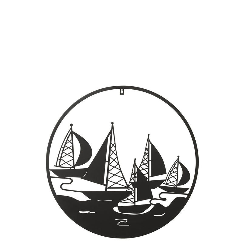 Wall decoration sailing boats metal black 60cm