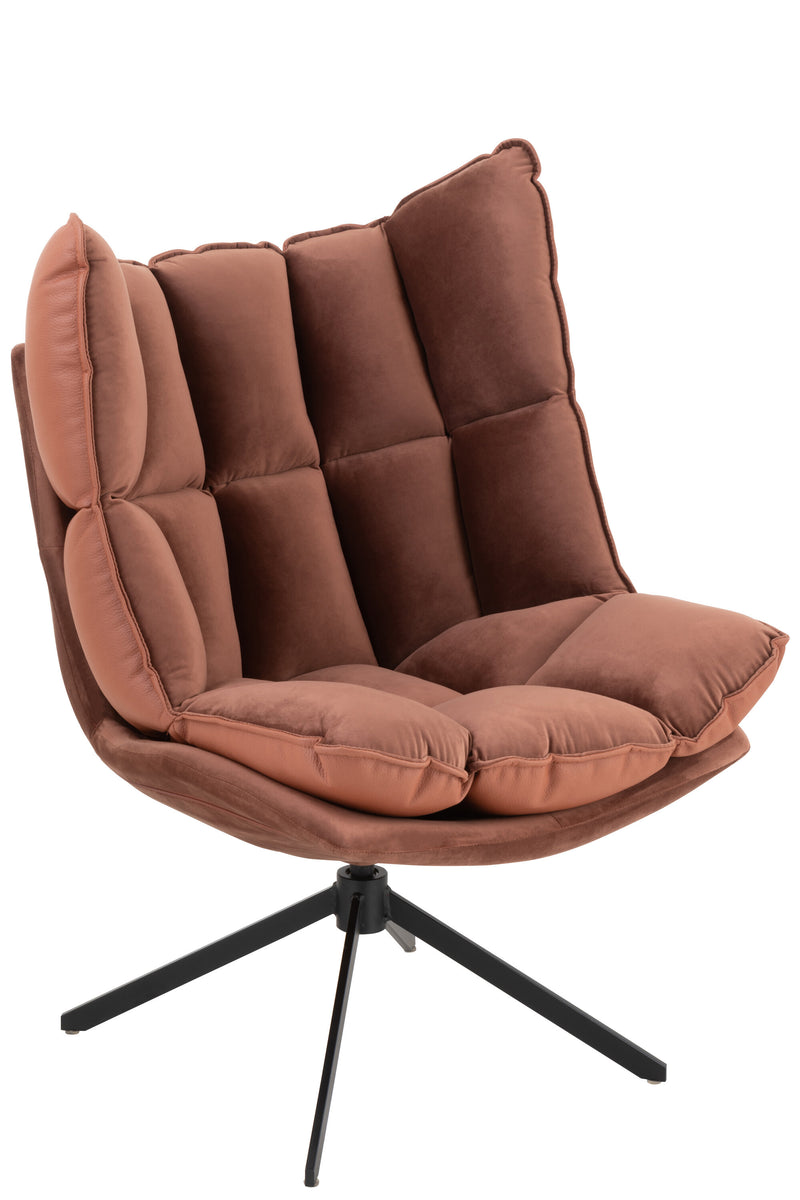 Elegant relaxation chair with cushions in beige, rust brown or light gray for stylish relaxation